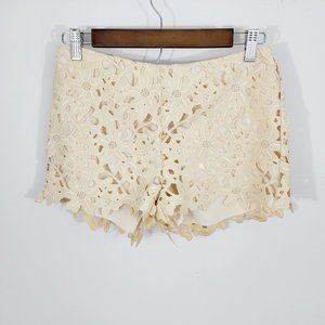 Anna Sui Trellis Lace Shorts Beige Cream Color - Size 0 - New With Tags